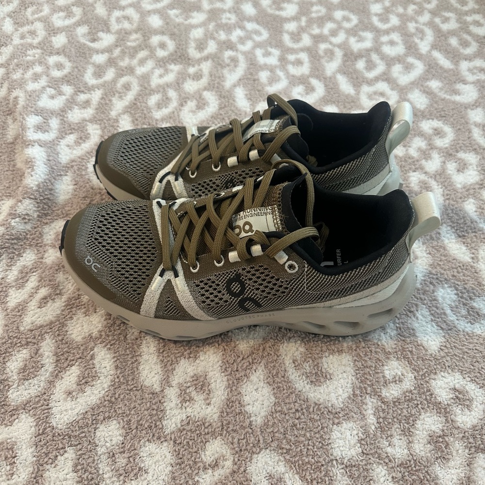 On Running Cloudsurfer Trail Olive and Black Athletic Shoes